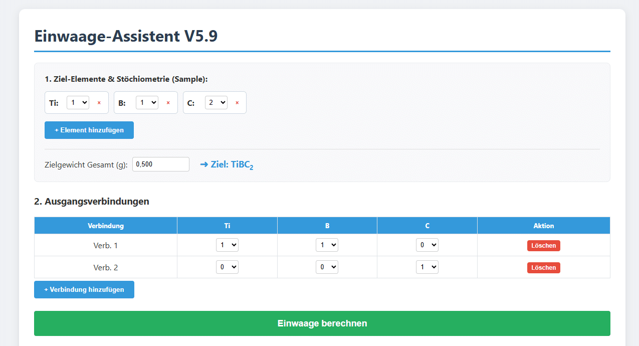 Einwaage Assisten Screenshot